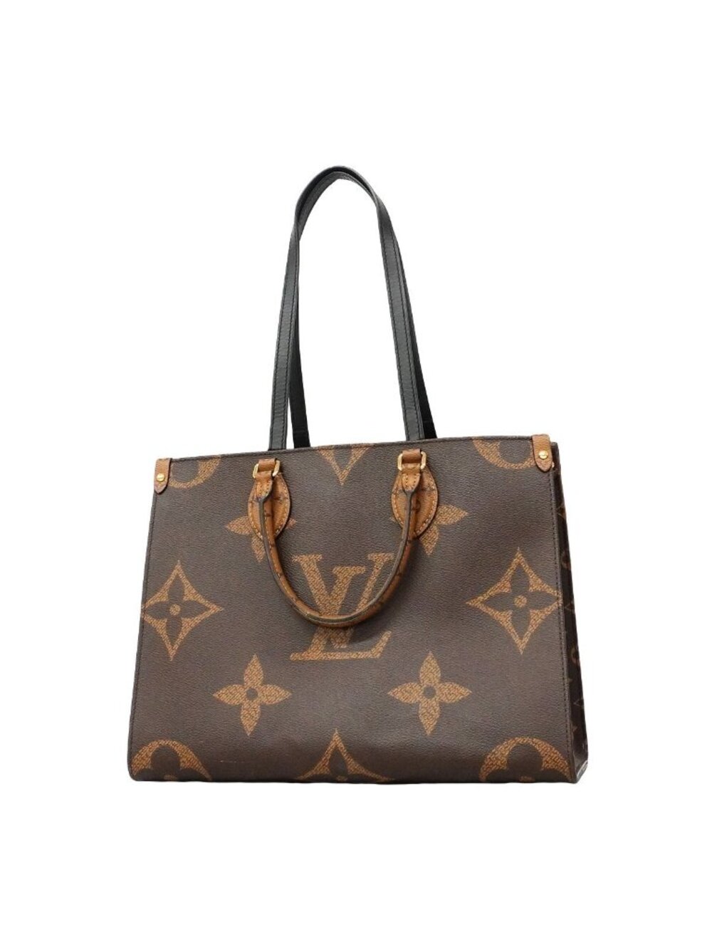 Louis Vuitton Tote Bag Monogram Giant Reverse On The Go MM Brown 2-Way